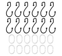 12 Crochets De Rideau De Douche En Forme De S, 12 Anneaux De Rideau D'Ouverture En Forme De C, Crochets De Douche Coulissants, Patères Multifonctionnelles, Adaptés À La Salle De Bain, Au Balcon