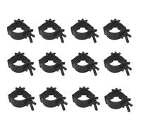 12 Crochets Professionnels en Aluminium Noir pour Trusses 48-52mm - Fixation Rapide et Sécurisée pour Éclairage Scénique