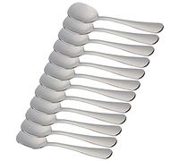 12 Cuillères à Crème Glacée 14,5 x 3 cm en Acier Inoxydable 18/0 Design Simple et Élégant