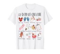 12 Days of CNA Life Nurse Merry Christmas Pyjama de Noël pour Femme T-Shirt