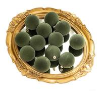 12 décorations de sapin de Noël floquées en plastique robuste avec flocage en velours, conçues pour une utilisation saisonnière comme accents décoratifs élégants sur les arbres ou les présentoirs (6