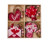 12 Décorations en Bois Coeur en Forme de Coeur pour la Saint Valentin Parfait pour Arbres (A)