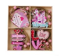 12 décorations en bois en forme de cœur pour la Saint-Valentin parfaites pour les arbres (C)