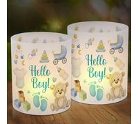 12 Décorations Table Lanternes Anniversaires, Décorations de Table Hello Boy, Décorations de Table Lanternes Ours Bleu Doux, Lanternes pour Fêtes Naissance Baby Shower Anniversaire Garçons