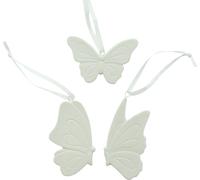 12 Dekohänger Papillon Porcelaine blanche 9cm - Décoration de fenêtre