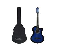 12-delige Gitaarset met equalizer en 6 snaren western blauw 70141