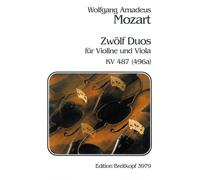 Partitions classique EDITION BREITKOPF MOZART WOLFGANG AMADEUS - 12 DUOS KV 487 - VIOLIN, VIOLA Ensemble à cordes