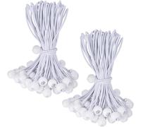 12 Elastic Rope With Ball For Tarpaulin 30 Cm Pack Of 50 Elastic Ropes With Balls For Fixing Tarps Outdoor Camping Cargo Shelters Tent Poles White