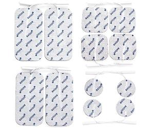 12 électrodes mixte axion | Patchs de rechange pour électrostimulateur TENS et/ou EMS réutilisables et autocollants avec connexion filaire de 2 mm