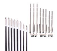 12 embouts de flèche en acier inoxydable de 3,2 mm de diamètre intérieur, 80-120 grains, pour tiges de flèche de 3,2 mm de diamètre intérieur ID3.2 OD5.0mm 100gn