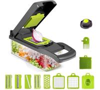 12 en 1 Mandoline Cuisine avec 6 Lames en Remplaçables Coupe-Légumes Multifonction pour Trancher Couper et Râper Les Légumes