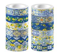 12 Ensemble de Ruban Adhésif au Citron Bandes de Masquage Décoratives Hawaiian Aloha Décoratif Adhésif Autocollant pour l'été Luau à Thème Tropical Fête Vacances DIY Scrapbooking Cadeau Décoration