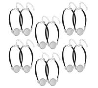 12 Ensembles Kit de Fabrication de Bracelet en Cuir Artificiel | Base Réglable avec Plateau Intégré, Cabochons Ronds de 20mm, pour Ateliers DIY et Classe