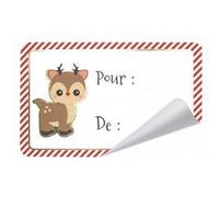 12 étiquettes adhésives cadeaux noël - partypro 913501b Rouge G