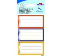 12 étiquettes adhésives scolaires - Cahier spirale - Couleurs chaudes Blanc G