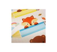 12 étiquettes adhésives scolaires - Rectangle - Animaux sur crayons - Paillettes Blanc G