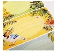 12 étiquettes adhésives scolaires - Rectangle - Jungle tropicale Blanc G