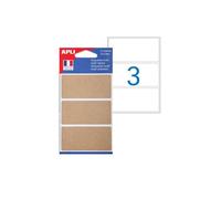12 Étiquettes Auto-Adhésives Rectangulaires - 34 X 75 Mm - Kraft - Apli