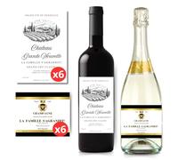 12 Etiquettes bouteille de vin, champagne annonce grossesse | Fait en France | Annonce grossesse grand parents - tata - tonton - papa | Annonce naissance originale Bébé arrive bientôt