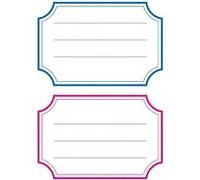 HERMA 5781 Lot de 12 étiquettes pour livre à étiqueter - Bleu neutre - Bord rouge - 78 x 53 mm - Autocollantes - Lignées - Pour l'école, les enfants, les filles et les garçons - Blanches
