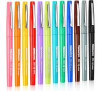 12 Felt-Tip Pens Medium Point (0.7 Mm), Assorted Colours, Colouring Pens For Painting, Sketching, Colour Coding, Journaling, Note Taking, 22004