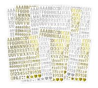 12 Feuilles 0.5 Inch Small Letter Alphabet Sticker Sticky Number Symbol Gold Silver Self Adhesive Waterproof Vinyl for Scrapbooking Journaling Card Making Collaging Planner Arts & Crafts (Leo)