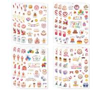 12 Feuilles Autocollant Anniversaire, Styles Variés Mignons Adhésifs Joyeux Anniversaire Stickers pour Enfants Salle de nveloppe Cartes Cadeaux Décoration Cadeaux de Fête Fournitures