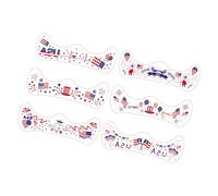 12 Feuilles Autocollant de Visage Temporaire à de Rayures Étoiles Autocollant de Visage de d ' Eau Patriotique pour l ' Événement du 4 Juillet Toboggan à Eau Art Permanent