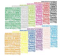 12 Feuilles Autocollants Lettres et Chiffres Vinyle pour