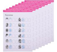 12 Feuilles Cahier D'entraînement Blanc 12 Papier pour Manucure | Fiches de Formation pour Ongles, Affichage Portfolio Salon, Pratique à Domicile, Économie de Coûts