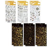 12 feuilles d'autocollants métalliques à paillettes, autocollants joyeux anniversaire, autocollants pour scrapbooking, autocollants pour la fête des pères, autocollants métalliques