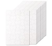 12 Feuilles de Puzzle Vierge, 10 x 15 cm Puzzle à Peindre, Amusants P-uzzle par Sublimation, PU-zzle Tout Blanc pour Créer Vos Propres Puzzles (35 Petites Pièces Chacune)