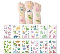 12 Feuilles De Tatouages Temporaires Pailletés Pour Enfants, Faux Tatouages Imperméables, Motifs De Dinosaures, Cadeaux De Fête Amusants