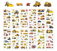 12 Feuilles Excavatrice Autocollant 3D Enfant, Voiture lot Gommettes pour Enfants Autocollants Gommettes Stickers pour Garçon fille Bricolage Scrapbooking Récompense Cadeaux