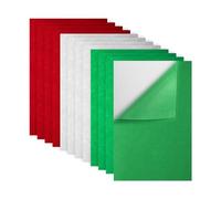 12 Feuilles Feutre Tissu, 20x30cm Tissu Collant Meuble Feuilles Bricolage Feutre Feuilles Feutre Autocollantes pour Noël Vacances Artisanat Couture Patchwork Décorations (3 Couleurs)