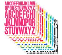 12 Feuilles Lettre Autocollantes, Majuscules Adhésives de 2,5cm et 5cm Autocollants Alphabet Vinyle Imperméable Grands Autocollants de Lettres à Coller pour Scrapbooking Signe Carnet de Notes