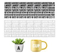 12 Feuilles Lettres Autocollantes, Alphabet Lettre Et Autocollants, Stickers Lettres Alphabet, Chiffres Autocollants, pour Boîte aux Lettres, Étiquettes, Scrapbooking, Travaux Manuels(Blanc/Noir, 1in)