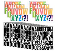 12 Feuilles Lettres Autocollantes en Vinyle Noir et 2 Set Lettre Autocollantes et Symboles Adhésifs Colorés, Autocollant Lettre Alphabet Stickers pour Bricolage Scrapbooking, Cartes de Vœux