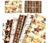 12 feuilles papier cadeau cowboy western chevaux 685x508mm far west désert rodéo création manuelle pour fête anniversaire babyshower mariage décoration