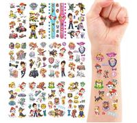 12 Feuilles Tatouage Temporaire Enfant Pat Patrouille, Kit Tatouage Enfant, Fournitures de Fête d'Anniversaire pour Enfants,