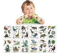 12 Feuilles Tatouages Temporaires Pour Enfants Autocollants Réalistes De Dinosaure Tyrannosaurus Rex Personnalisés Imperméables Et Longue Durée Pour Le Visage Et Les Bras