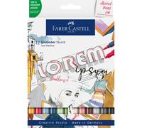 12 Feutres De Coloriage - A Base D'alcool - Double Pointes - Goldfaber Sketch - Faber Castell