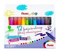 12 feutres de coloriage - Pour enfant - Pointe large - Lavable - Pentel Arts