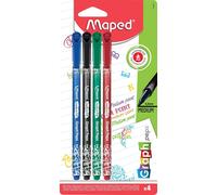 12 Feutres Graph'Peps Stylo Feutre Pointe Médium 0,8 mm Pointe Résistante Confort d'Écriture et Dessin Étui de 12 Feutres Couleurs Éclatantes