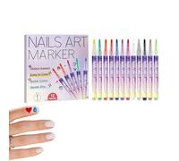 12 Feutres Nail Art pour Enfants - Coffret de 12 Feutres Nail Art - Feutres lavables à séchage rapide, Pointe fine pour des créations et dessins uniques de qualité professionnelle. (1 boîte)