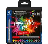 12 feutres - Pointe pinceau - Staedtler - Pigment Arts Pen - Couleurs basiques