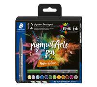 12 feutres - Pointe pinceau - Staedtler - Pigment Arts Pen - Couleurs nature