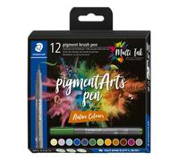Staedtler – Feutres Pigment Brush 371 – Étui carton 12 couleurs nature assorties – 371 C12-3