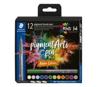 12 Feutres - Pointe Pinceau - Staedtler - Pigment Arts Pen - Couleurs Nature