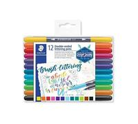 12 feutres pour la calligraphie - Deux pointes - Assortis - Brush Letter Duo 3004 - Staedtler
